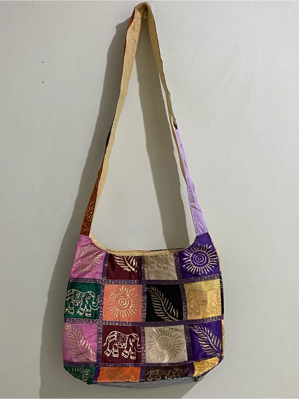 New Patchwork Multicolor‎ Shoulder Bag with Elephant Motif
